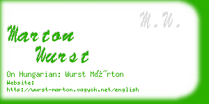 marton wurst business card